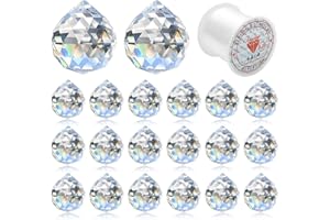 WZHHDM Crystal Suncatcher, 20 mm Crystal Prisms Ball Suncatcher Crystal, Crystal Ball Prism Pendant Glass Chandelier Hanging Garden Window Decoration (Pack of 20)