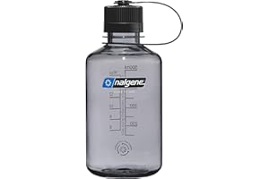 Nalgene Sustain Butelka na wodę z tritanu, bez BPA, wykonana z materiału pochodzącego w 50% z tworzywa sztucznego, 473 ml, wąski otwór, szara