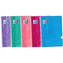 Quaderni Oxford A4 A Quadretti 5mm - Confezione Da 10, Copertina Morbida E Colori Assortiti, Perfetti Per Scuola E Ufficio