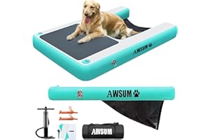 AWSUM 150x100x15cm Aufblasbare Hunde Wasserrampe Hunderampe Aufblasbar Dog Ramp Hundeboot Rampe Leiter Schwimmrampe Welpe Planke Schwimmdock Plattform für Hunde bis zu 100 kg, für Pool, Boote, Docks