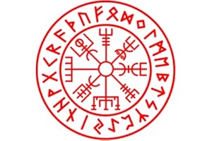 Samunshi® Aufkleber Vegvisir mit Runen A Vikings Wikinger für Auto Motorrad in 11 Größen und 25 Farben (10x10cm hellrot)
