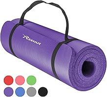 REEHUT Colchoneta de Ejercicio NBR de Alta Densidad y Extra Gruesa de 12mm, para Pilates, Fitness y Entrenamiento/Correa...