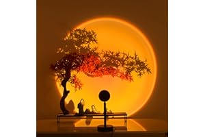 GY Sunset lamp 4 Colors Sunset Projection Lamp 5W Sunset Light for Home Decor 360° Rotating Romantic Vision Mood Light Suitable for Photography, Selfie, Living Room Decoration