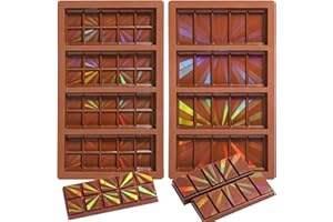 Webake Moule à chocolat holographique en silicone, 2 pièces, moule à tablette de chocolat hologramme en silicone