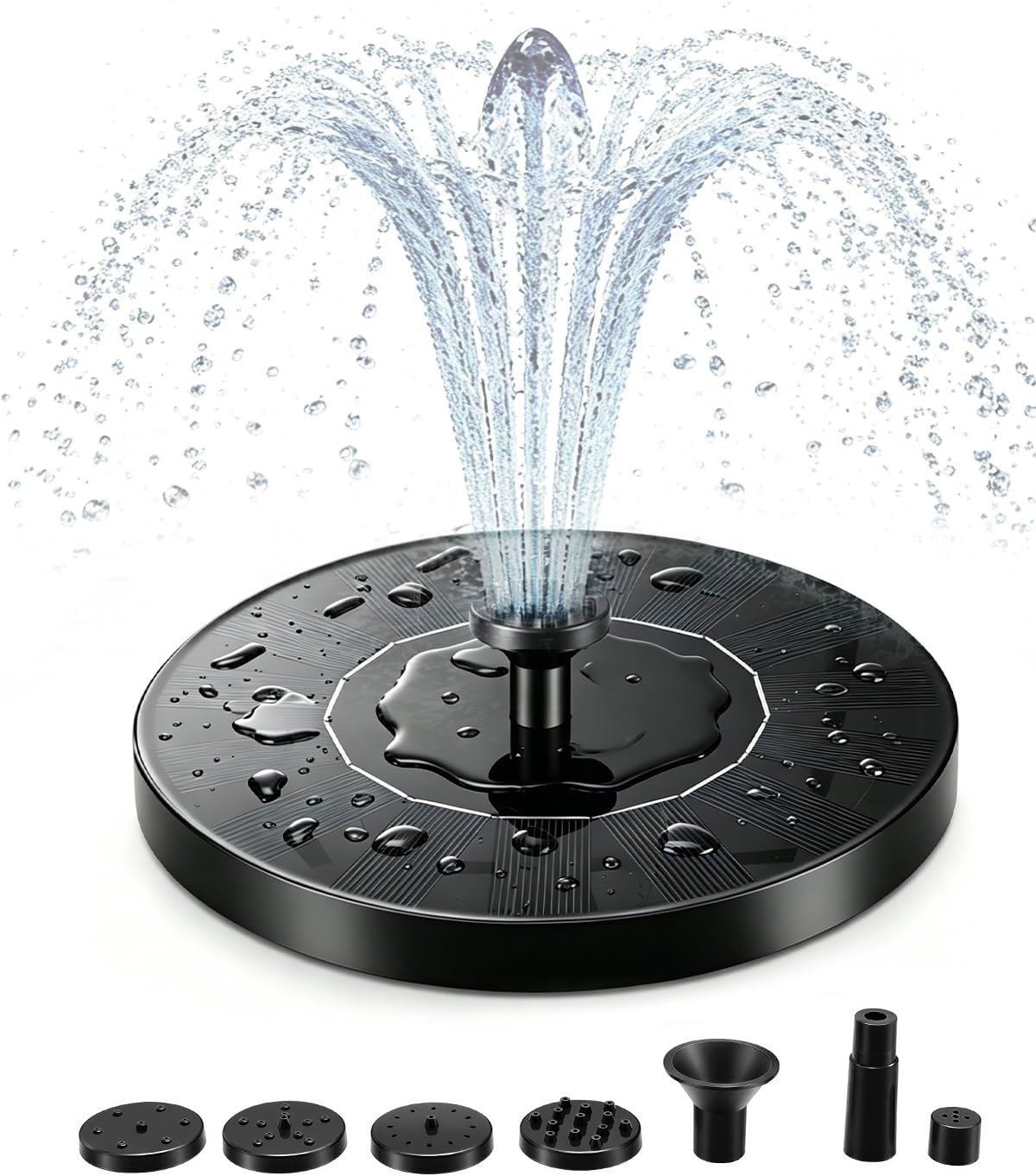 Solar Water Fountain Pump with 7 Spray Nozzles, Solar Powered Water Fountain Floating Pump for Bird Bath, Pond & Garden Decoration, Eco-Friendly Solar Fountain, No Electricity Required