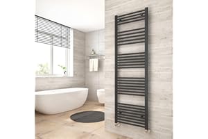 Heilmetz 1600 x 500 mm Anthracite Radiators for Bathroom, Towel Radiators 30 Bars Heated Towel Rail Radiator Towel Warmer Central Heating Radiator