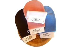 🇫🇷Gants exfoliant,Gant exfoliant, gants de gommage, Gant Kessa Hammam, gants exfoliant Peaulisse de marque française pour toute la famille.(Couleur pêche)