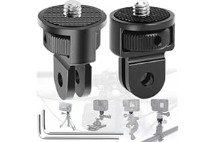 Begpoee 2 Stück Stativ Adapter, 360° Einstellung Stativ Adapter, 1/4 Zoll Adapter Kamerahalter, Gewinde Adapter Kamera, Mit 2 Schraubenschlüsseln, Für Gopro, Sjcam und Anderen Action-Kameras(Schwarz)