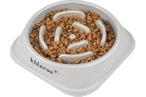 KHLEROX Gamelles antidérapantes pour Chien à Alimentation Lente, 2 pièces, Anti-étouffement et interactives, Anti-ballonnement, pour Chiens et Chats de Petite et Moyenne Taille (Gris)