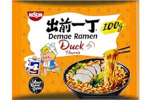 ‎NISSIN Nissin Demae Ramen – Ente, Einzelpack, Instant-Nudeln japanischer Art, mit Entenfleisch-Geschmack, Knoblauch & asiatischen Gewürzen, schnell & einfach zubereitet, asiatisches Essen (1 x 100 g)