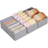 DIMJ Organizer Drawers Set of 4 Foldable Fabric Storage Boxes for Clothes Storage, Non-Woven Drawer Organizers, Socks, Underw