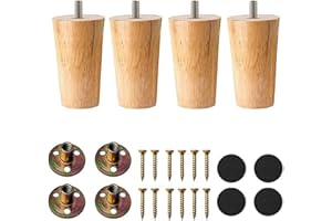 YouYuer drewniane nóżki mebli, 4 szt., zapasowe nogi sofy, nogi łóżka, stolik kawowy, prosty, nóżki, meble kuchenne, wykończenie z akcesoriami, drewniane nogi do łóżka, szafa, ławka, szafka TV (10 cm)