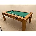 7ft Oak Dining & 3 in 1 Pool Snooker Table Tennis Air Hockey Games Table With All Accessories, Great for Kids & Adults
