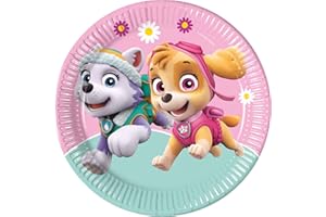 Procos 93442 - Talerz imprezowy Psi Patrol Skye i Everst, rozmiar 23 cm, 8 sztuk, jednorazowe talerze z papieru, urodziny dziecka, naczynia imprezowe, FSC