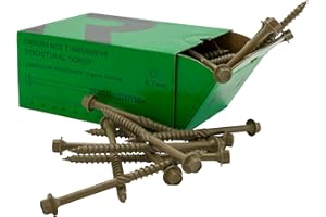 RIKA PTSR004 6.7 x 150mm 50pk Endurance Timberdrive Wood Timber Structural Screw Hardened Ruspert Green Hex Head Decking Carpentry Landscaping