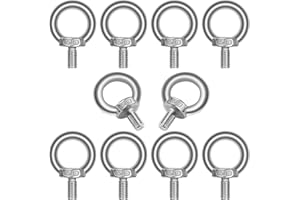JatilEr Lot de 10 Boulons à œil M8*13 en acier inoxydable 304 - Anneau de Levage - forme de bague Filetage mâle de de Poids Marin Boulons et divers équipements de levage d'ingénierie