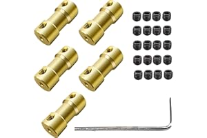 BULL TIGER PRESTIGE 5 Pezzi Giunto Albero Motore in Ottone, Adattatore Blbero con Viti Chiave Brugola, 5 Specifiche del Motore Connettore Maschio Adattatore per Presa RC, 2 to 3 mm/2 to 4 mm/4 to 4 mm/4 to 6 mm/6 to 6 mm