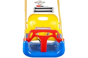 IMMEK BalançOire BéBé 3 en 1, Portique Balancoire Enfants, SièGe de BalançOire déTachable SièGe de BalançOire à Dossier Haut pour Aire de Jeux IntéRieure ExtéRieure,Adapted to childhood to adolescence