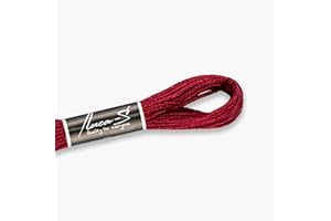 Luca-S Fil de coton toronné pour broderie à la main, écheveaux de 8 mètres, couleur 28/DMC 815/ancre 43,44, fil à broder, fil à broder pour point de croix