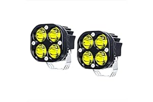 WELLIT Faros Luz de Trabajo LED, 2x40W 12v 24v Tractor,3 pulgadas Cuadrado Foco de Trabajo LED,Faros Adicionales,Impermeable IP68 Off-road Para Suv Coche