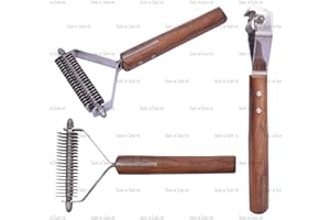 TOOLS N TOOLS UK 20 Blade Dog Pet Grooming Pro Groomer Stripper Tool with Wooden Handle Coat King
