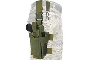 MUCHER Funda Táctica de Pierna Funda de Pistola Ajustable Funda Táctica de Arma Funda Táctica de Muslo Funda de Pistola con Porta Cargador para diestros, se Adapta a Cualquier tamaño de Pist