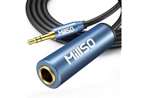 MillSO 3,5 auf 6,35 Kopfhörer Adapter 6.35mm Große Buchse auf 3.5mm Kleine TRS Klinken Stecker Audio Kabeladapter mit Vergoldet & Perfekte Kontaktsicherheit für Kopfhörer Stereo Instrumente - 2m