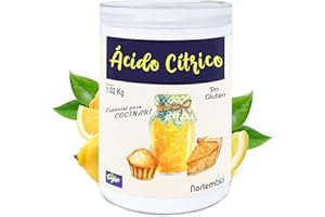 Nortembio Acide Citrique Alimentaire 1,02 kg – 100% Pur, Qualité Alimentaire | Origine Naturelle, Sans OGM, Conservateur et Acidifiant pour Cuisine, Pâtisserie + Livre de Recettes Gratuit