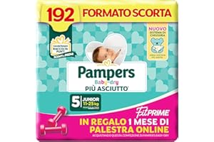 Pampers Baby Dry Fit Prime Junior, 192 Pannolini, Taglia 5 (11-25 kg)