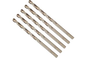 METALLIXITY 3mm Micro Drill Bit (#31) 5Pcs, 4341 High-Speed Steel Straight Shank 135° Gold for Drilling Low-to-medium Hardness Metal Copper Aluminum Plastic Wood