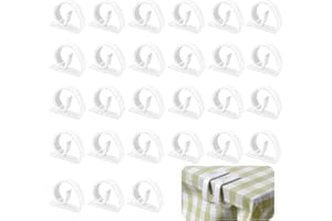 MUYAPAY 27 Pièces Pince à Nappe de Table,Clips Nappes en Plastique,Blanc Clip De Fixation De Nappe,Pinces à Nappe Pince à Nappe Extérieure,pour Table en Plastique Épais Pique-Nique Fête Maison