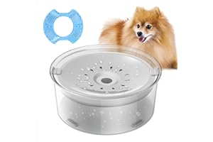 MUKKELA Ciotola per l'acqua del cane da 2L senza fuoriuscite con tappetino per l'alimentazione lenta Distributore d'acqua per animali domestici da 67 oz con filtri Ciotola per bere lentamente in plastica