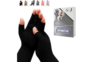 SyeJam Arthritis Gloves Fingerless- Rheumatoid Arthritis Compression Gloves for Pain Relief - Black (M) 1 Pair