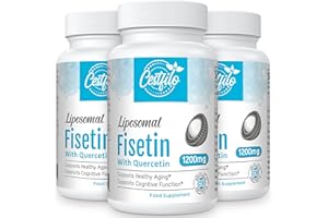 Liposomal Fisetin avec Quercétine 60 softgels - Hautement dosé 1200 mg par serving - Maximum Bioavailability - Anti-âge naturel sénolytique de Cestfilo (Pack of 3)
