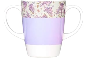 Rosa Lifestyle Tasse en mélamine à deux poignées – Légère 126 g, capacité de 400 ml – Aide à la mobilité quotidienne pour les personnes âgées, la démence, les tremblements, l'arthrite et la faible