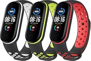 Yisica 3 Pièces Bracelet Campatible pour Xiaomi Mi Band 5 / Xiaomi Mi Band 6, Bracelets des Remplacement en Silicone pour Mi Band 5 / Mi Band 6 / Amazfit Band 5, Femmes Hommes