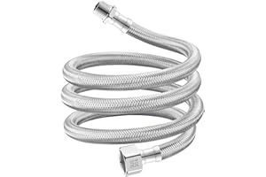 Qrity 1 Stück Flexible Wasserhahn Anschlüsse, G1/2 Zoll Innengewinde x G1/2 Zoll Außengewinde Edelstahl Geflochten Schlauch, 100 cm
