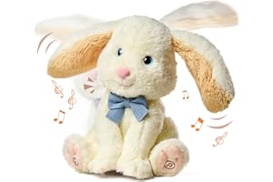 TUMAMA KIDS Giochi Bambini, Elettrico Peluche Coniglio, Giocattoli Animali Interattivi, Canta e Ripete Parlante, Scuotere l'orecchio, Giocattoli Bambino 1 2 3 anno, Regalo Bambina