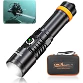 ORCATORCH D710 Dive Torch 3000 Lumens, 6° Narrow Beam for Scuba Diving | Low/Medium/High/Turbo, Side Switch With Status Indic