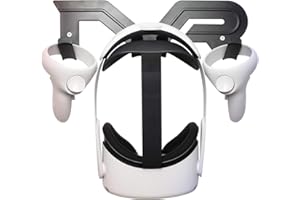 CNBEYOUNG VR Headset Wandhalterung Aufbewahrungsständer Haken kompatibel mit Meta/Oculus Quest 2, Quest, Rift S, HP Reverb G2, HTC Vive, Vive Pro, PSVR 2, MR Headsets und Controllern (schwarz)