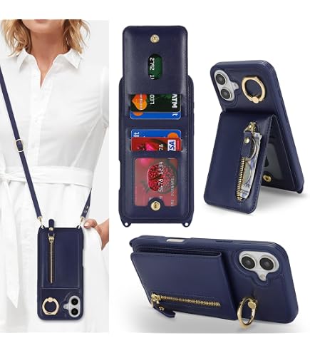 Asuwish Wallet Case For IPhone 16 Pro (6.3") With RFID Blocking, Card Slots, Kickstand & Detachable Lanyard Wallet Case With Kickstand Asuwish Wallet Case For IPhone 16 Pro (6.3") With RFID Blocking, Card Slots, Kickstand & Detachable Lanyard Wallet Case With Kickstand