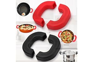 Benaton 2 Paia Silicone Hot Handle Holder, Pentola Calda Impugnatura Silicone Supporto, Impugnatura per Pentola Calda Isolata Termicamente, con Durevole, Antiscivolo, per Cucinare e Grigliare
