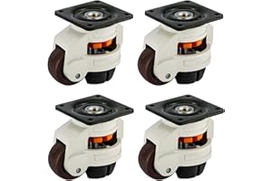 Homtone Obrotowe Kółka Skrętne - 4 Sztuki, Zwijane Do Stołu Warsztatowego, Z Regulacją Wysokości, Nośność 1000 kg, Do Mebli i Transportu