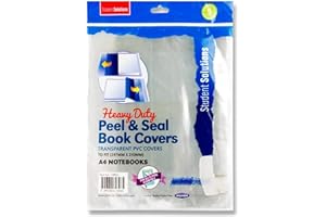 Premier Stationery Student Solutions Clear Book Cover, Ideal for School Supplies, Office Stationary, A4 Book Sleeve, Wipes Clean, Easy to Apply (Pack of 5)
