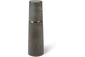 Cole & Mason H322021 Marlow Grigio Scuro Macina Sale, Precision+, Macinatura Regolabile, Legno di Faggio Tinto, 185mm, Include 1 x Mulino