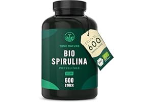 Bio Spirulina Presslinge - 600 Spirulina-Tabletten (500mg) - 4.000mg hochdosiert - Reine Spirulina Bio-Algen aus kontrolliert