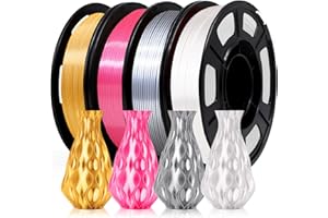 YOUSU Silk filament pla 1,75mm, filament imprimante 3d, Bobine PLA, Soie Or/Argent/Rose/Blanc, 4x250g