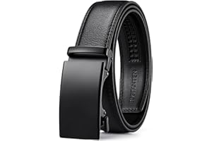 BOSTANTEN Gürtel Herren, Ledergürtel für Herren mit Ratsche Automatikschließe Business Anzug Gürtel Breit 35mm,Größe Angepasst