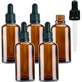 Beş adet 100 ml amber cam şişe ile, damla Pipetten