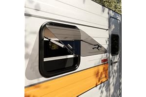 Farosun Wohnwagen Fenster 50x45 cm, E13, Ausstellfenster für Wohnmobil und Caravan mit integriertem Insektenschutz, Sonnenschutz, Seitenfenster für Camper, 4 mm temperiertes Glas, UV-beständig